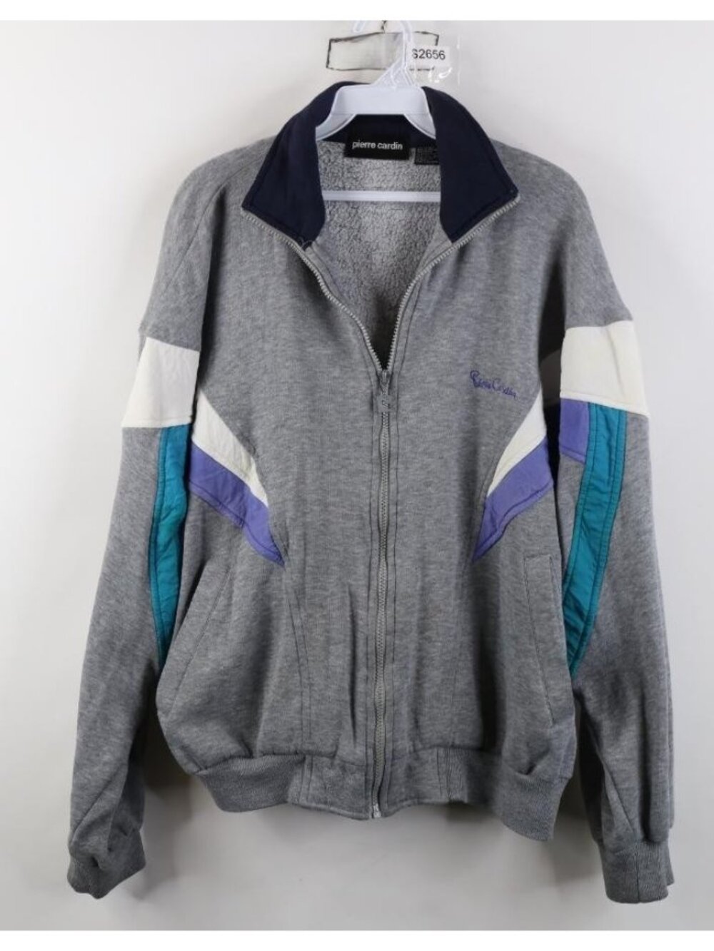 Vtg 80s 90s Pierre Cardin Mens Large Spell Out Sweatshirt Warm Up Track Jacket